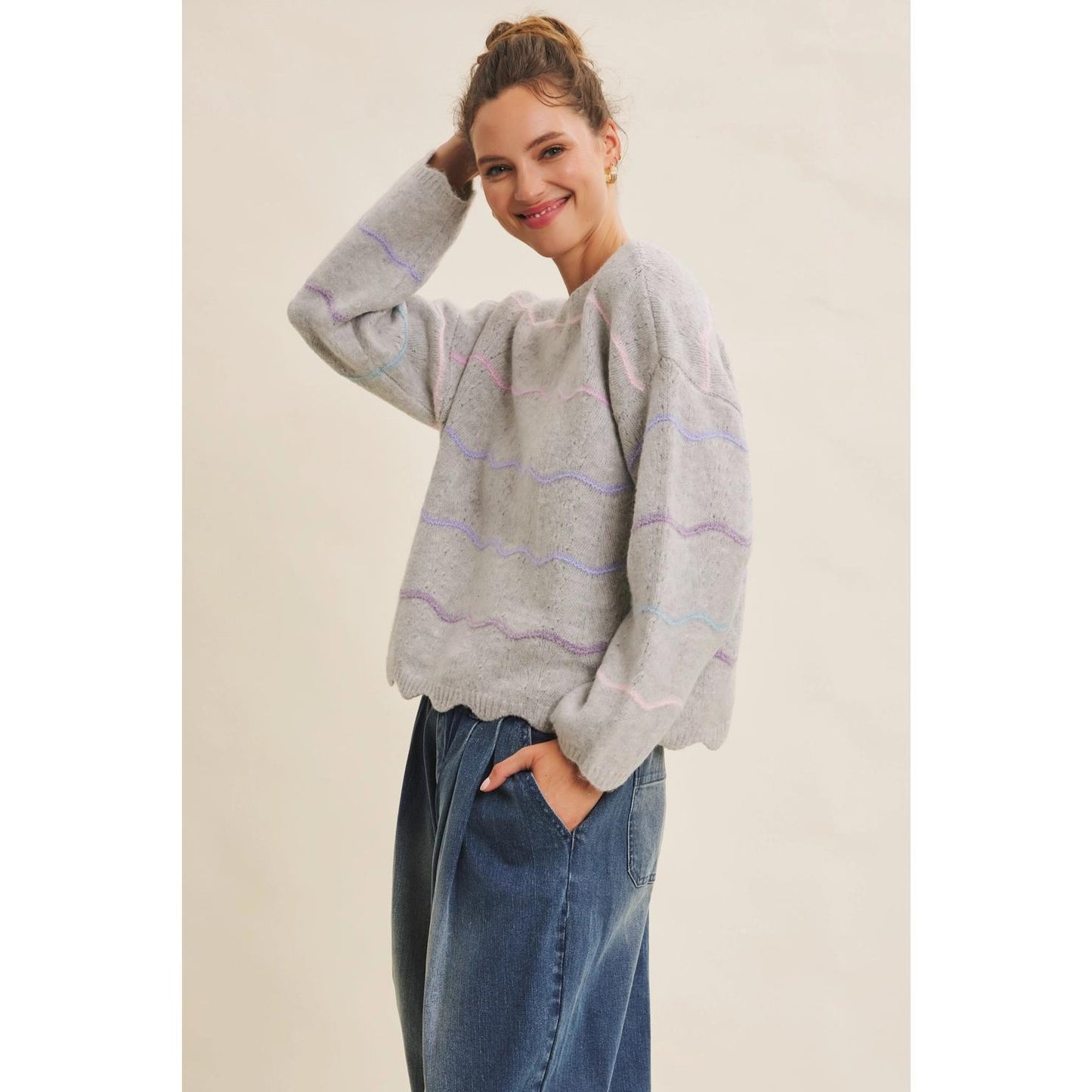 Grey Bring Eco-Conscious Twist Scallop Ombre