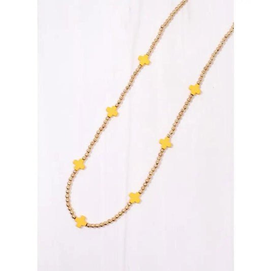 Kathy Necklace with Crosses Yellow