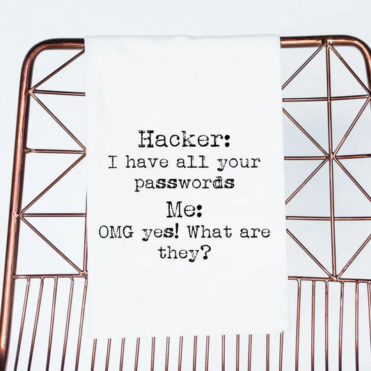 Hacker + Password Funny Gift Towel