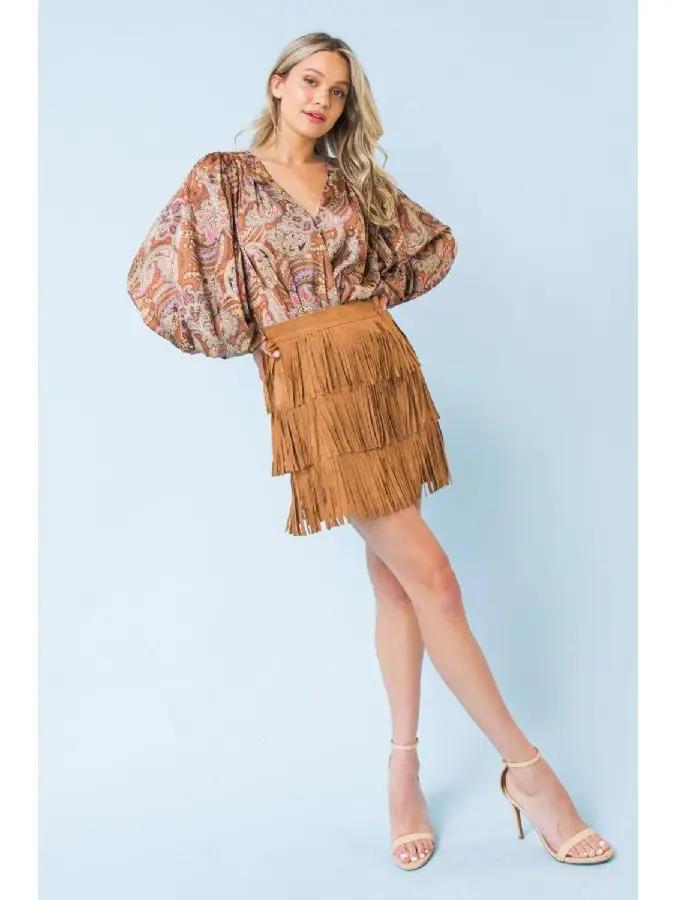 A Faux Suede Mini Skirt