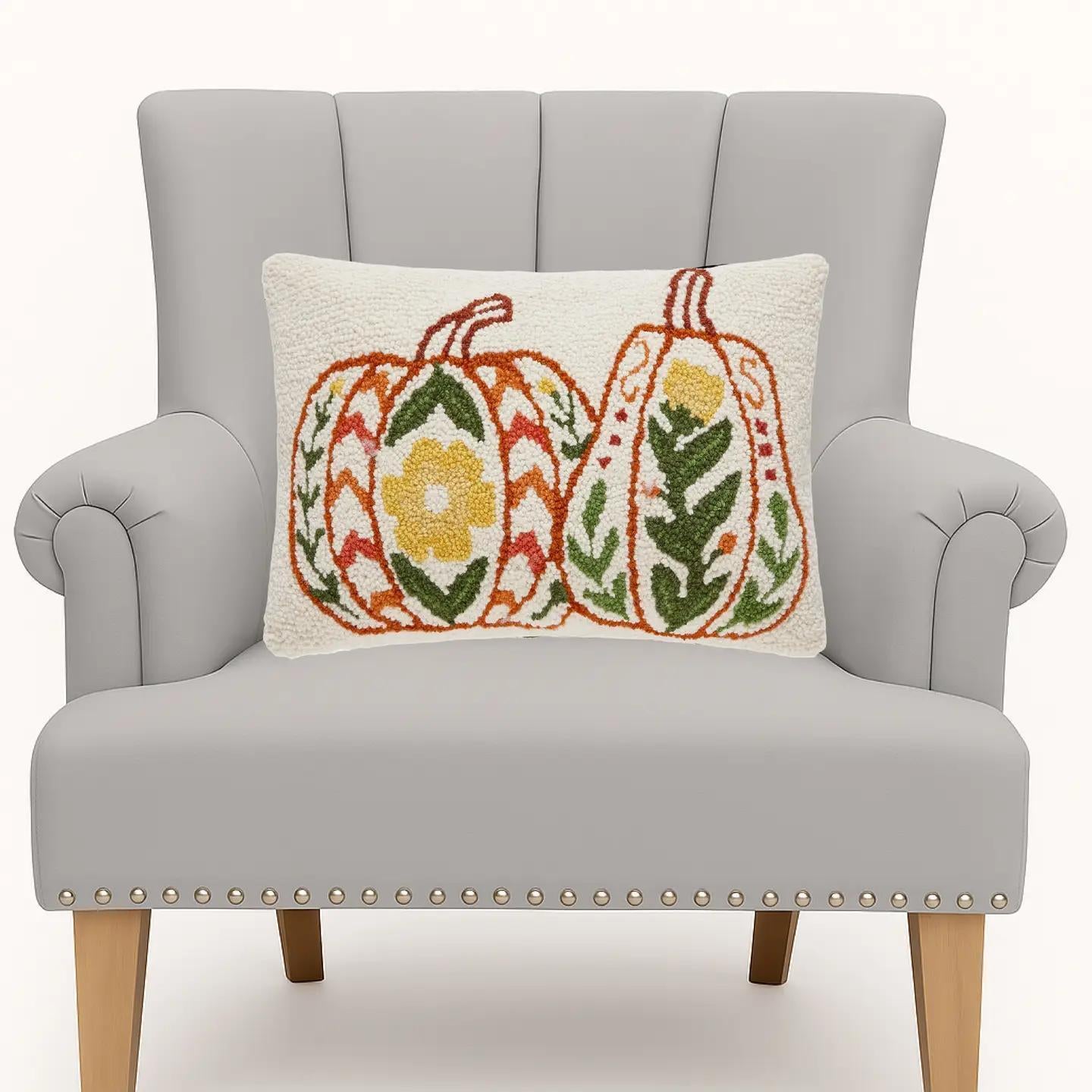 Fall Folk Pumpkin Lumber Hook Pillow