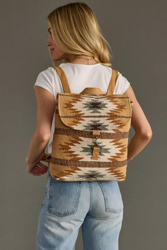 Tan, Camel & Teal Aztec Backpack