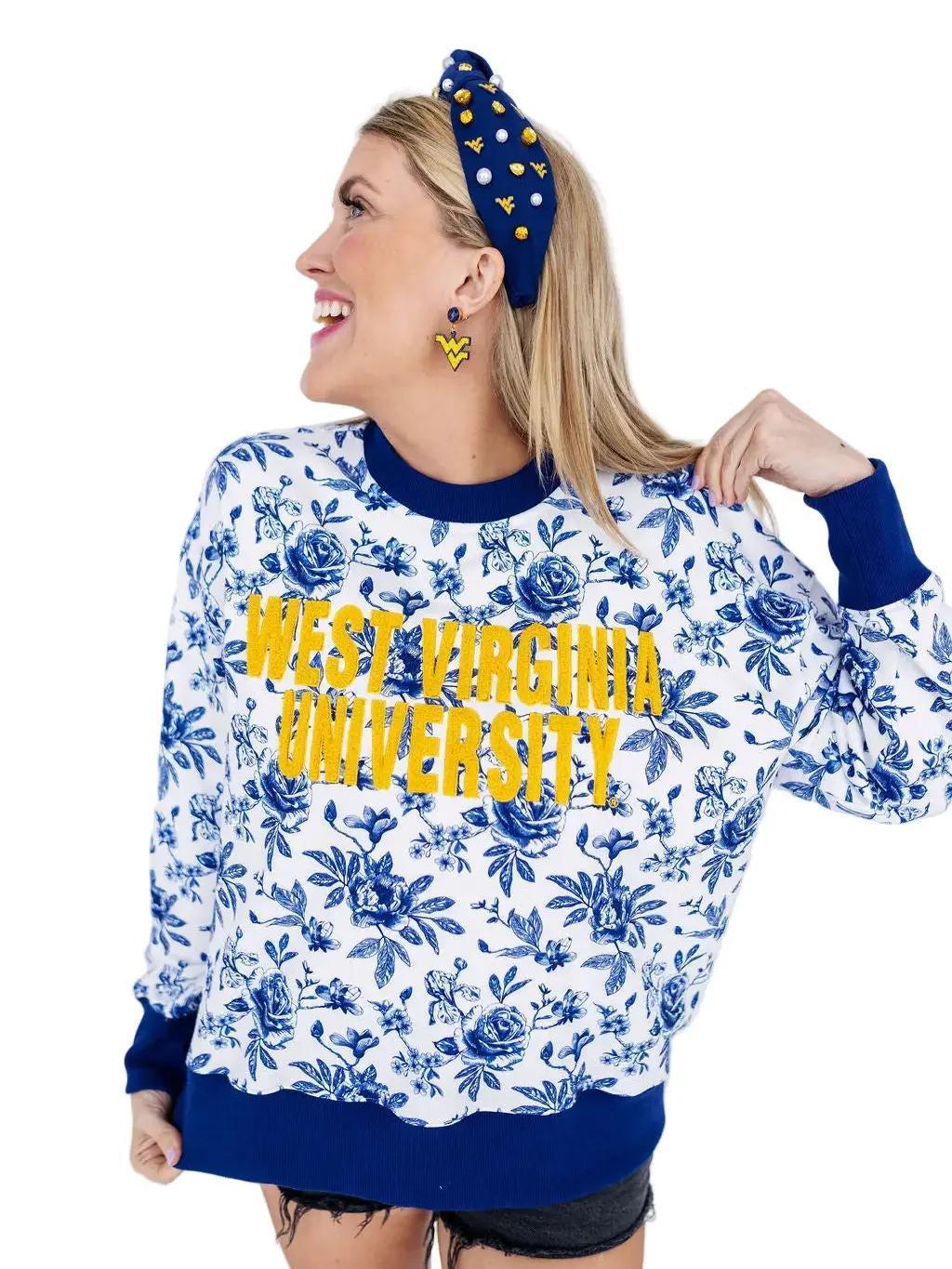 West Virginia Floral Toile Sweatshirt