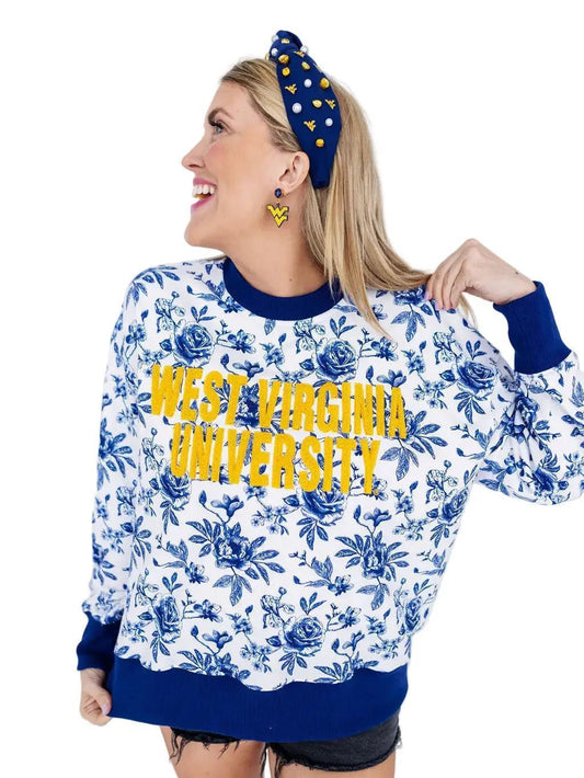 West Virginia Floral Toile Sweatshirt