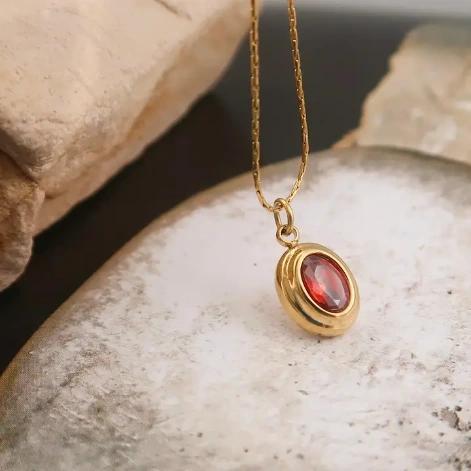 Cornelia 18K Gold Non-Tarnish Gemstone Necklace