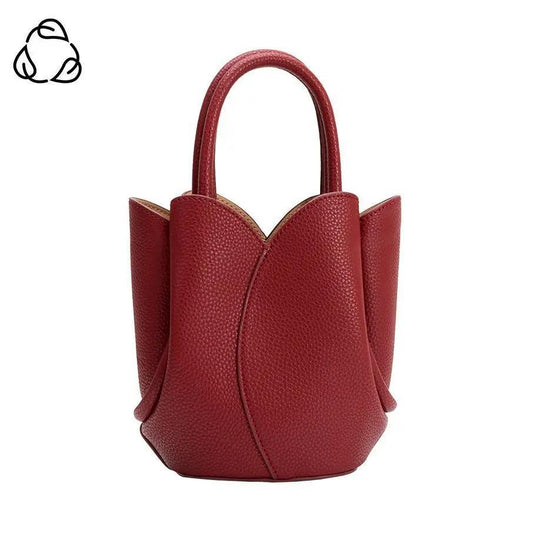 Tulip Mini Red Recycled Vegan Leather Top Handle Bag
