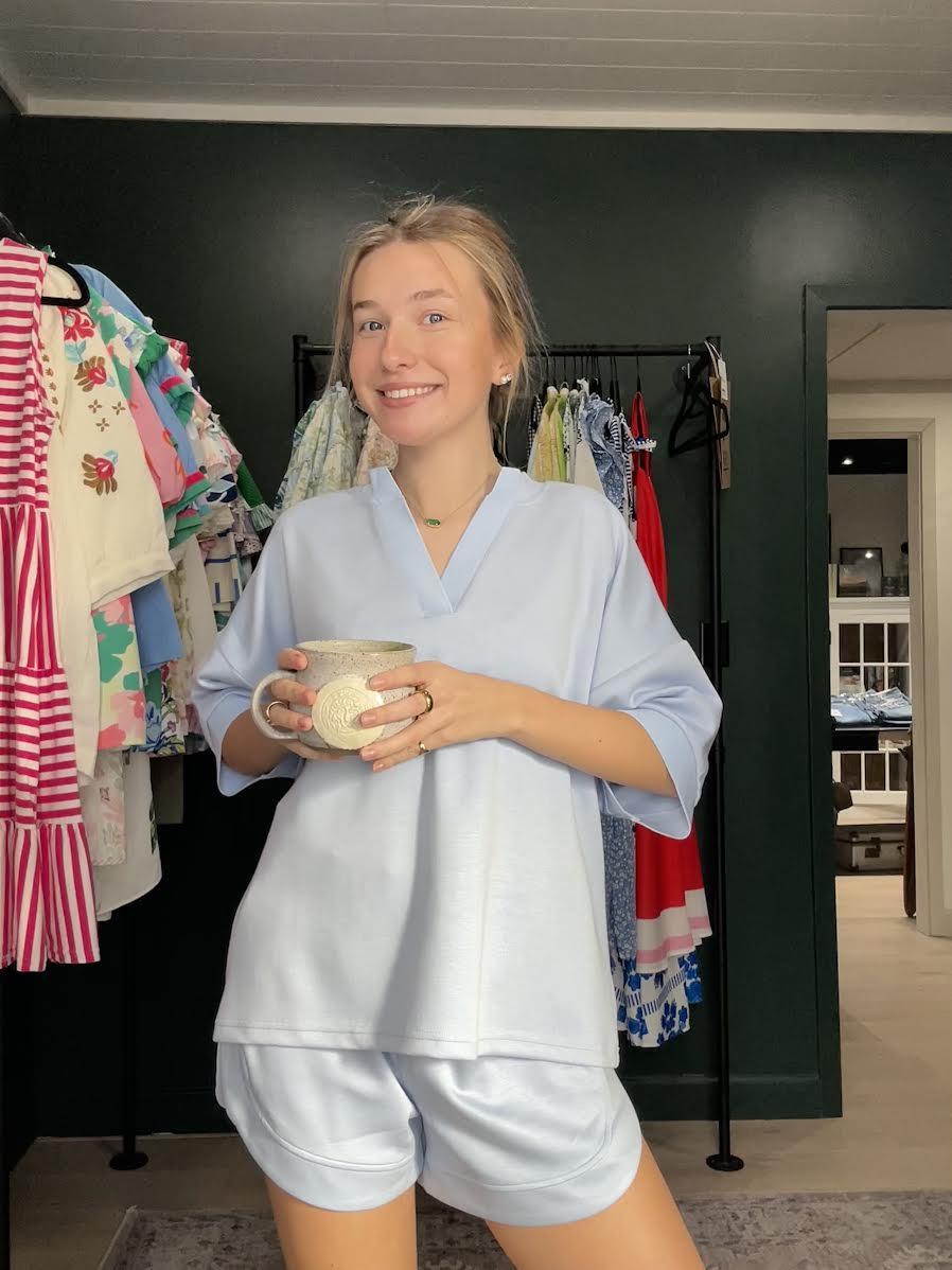 Butter Soft Short and Shirt Set- Blue