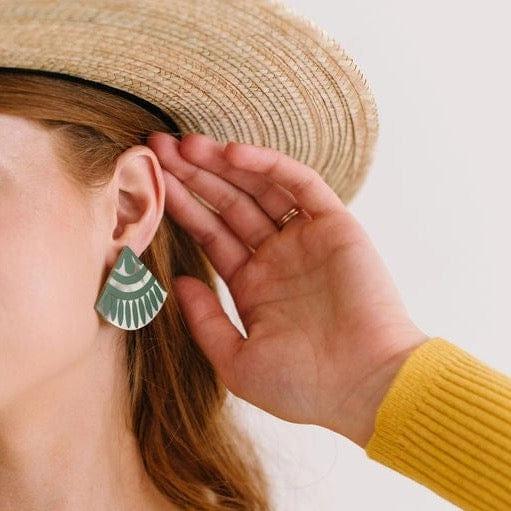 Green Porcelain Earrings