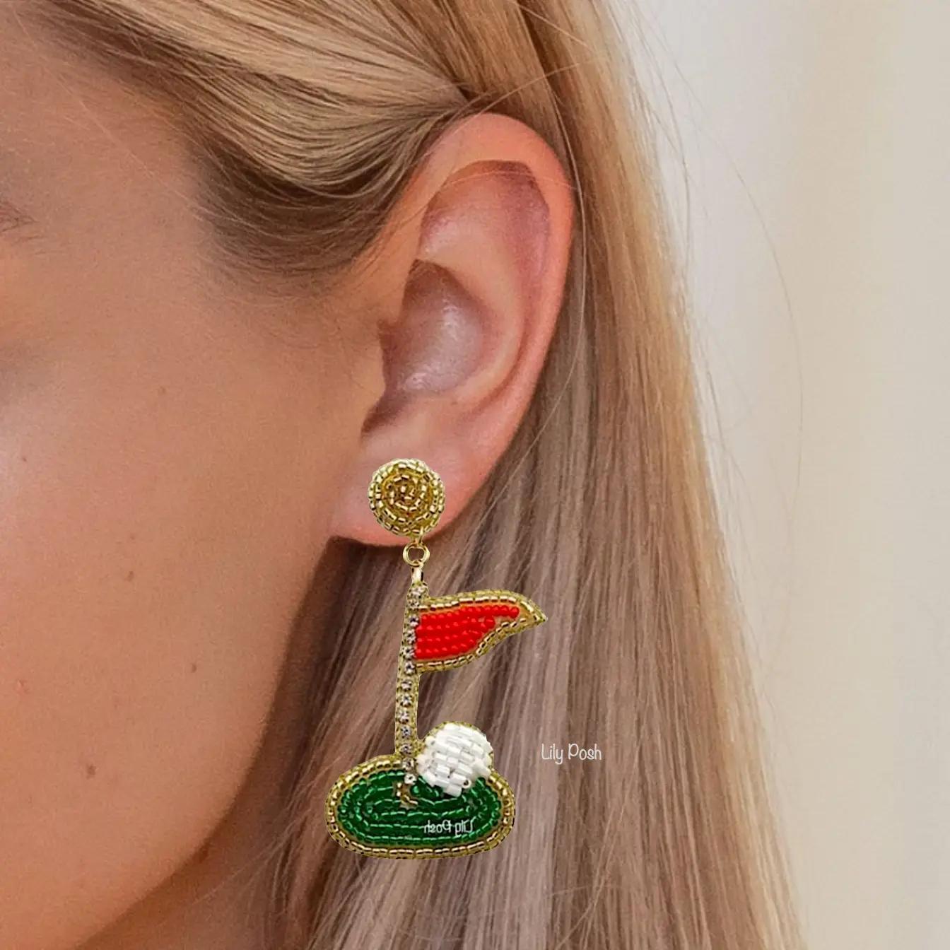 Golf Seed Bead Earring Lily Posh