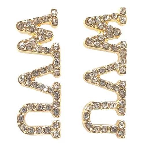 West Virginia Wvu Pavé Rhinestone Stud Earrings