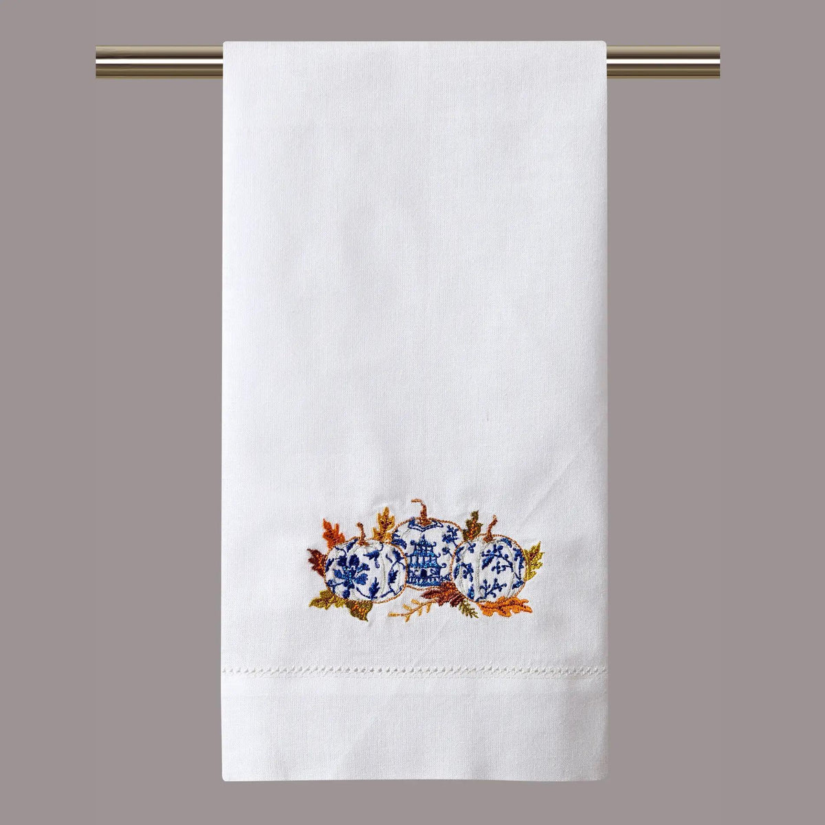 Chinoiserie Pumpkins Embroidered Guest Towel