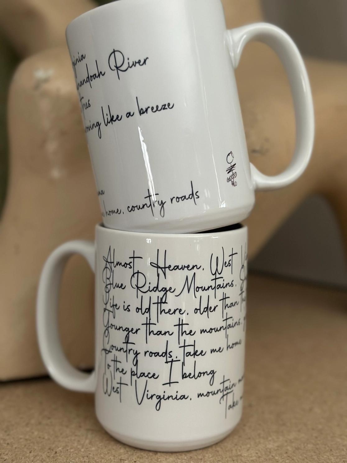 Country Roads Lyrics Mug