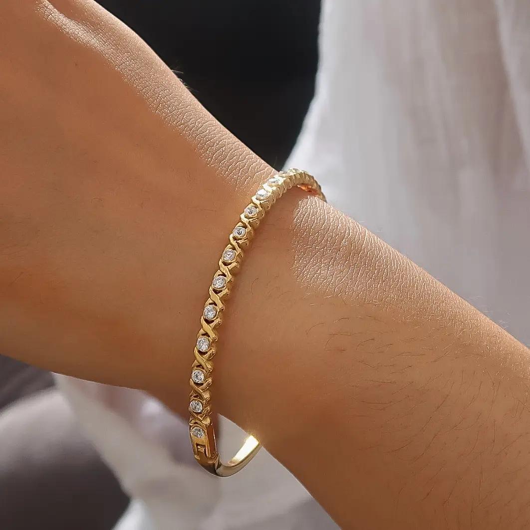 Séraphie 18K Gold Non-Tarnish Cz Cuff Bracelet
