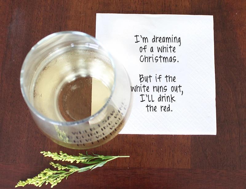 I'm Dreaming of A White Christmas. Funny Cocktail Napkins