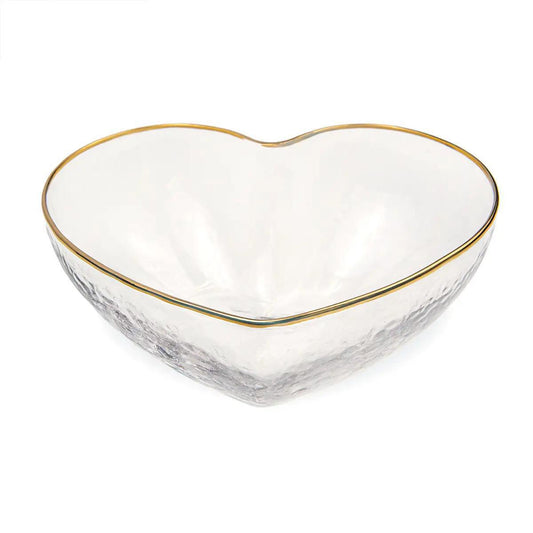 Heart Glass Bowl Clear/Gold 5.9x2.2x5.5