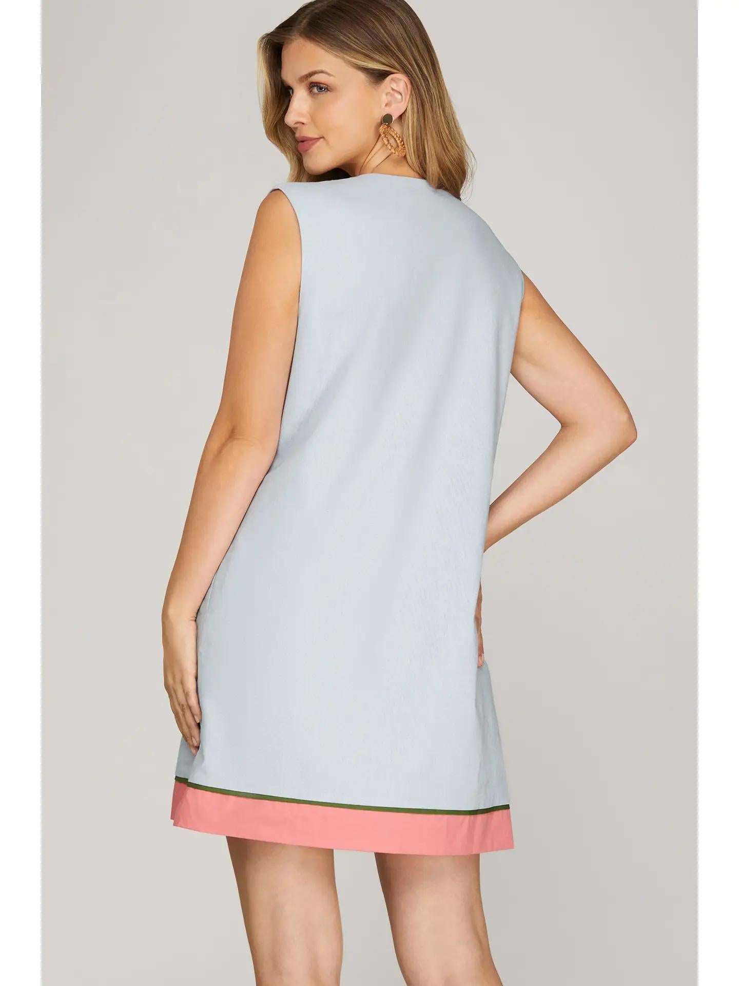 Front Embroidered Mini Dress