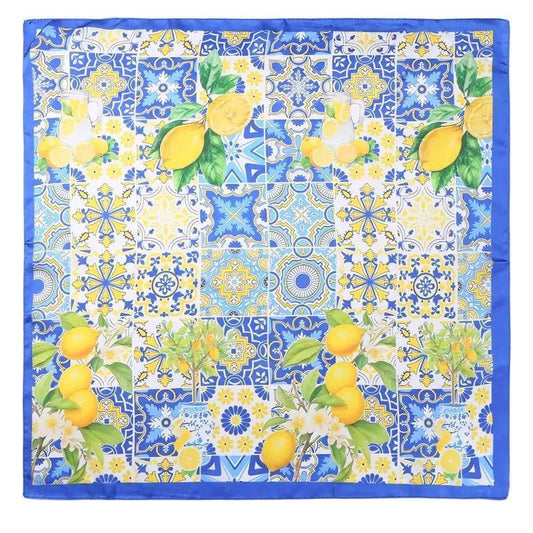 Lemon & Tile Daisy Silky Feel Bandana Scarf