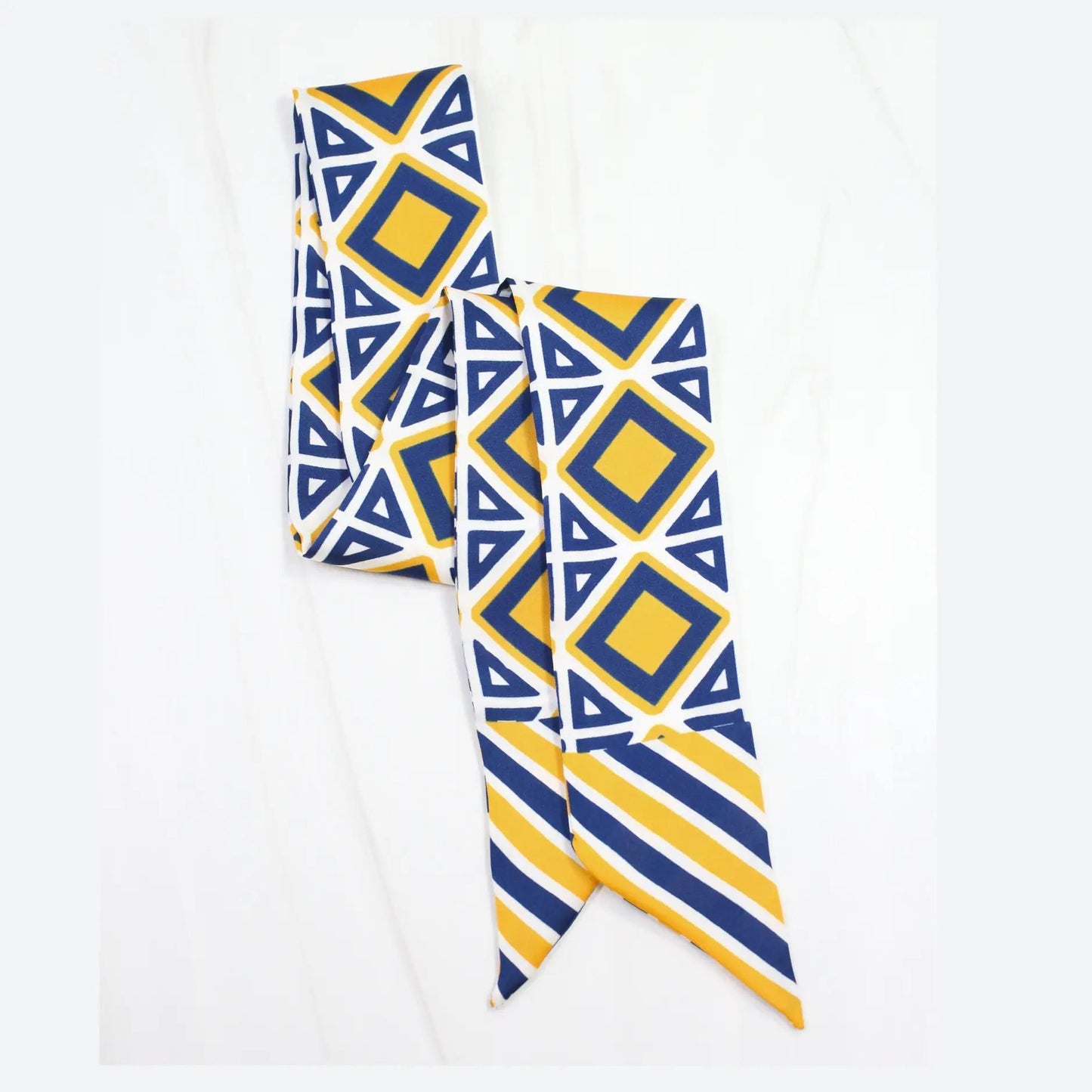 Barrett Tile Skinny Scarf Navy Gold