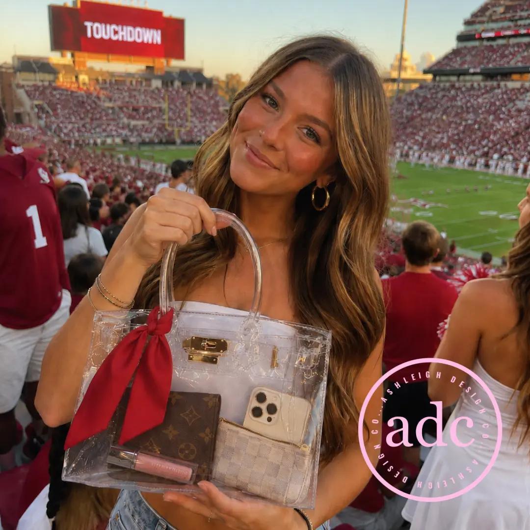 Clear Stadium Tote With Gold Hardware