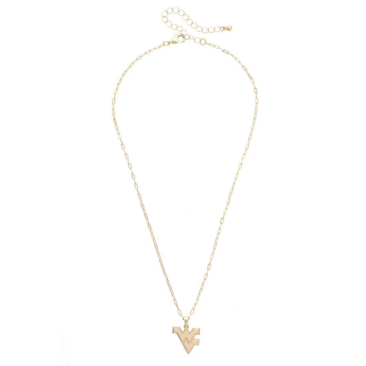 West Virginia Mountaineers 24K Gold Plated Pendant Necklace