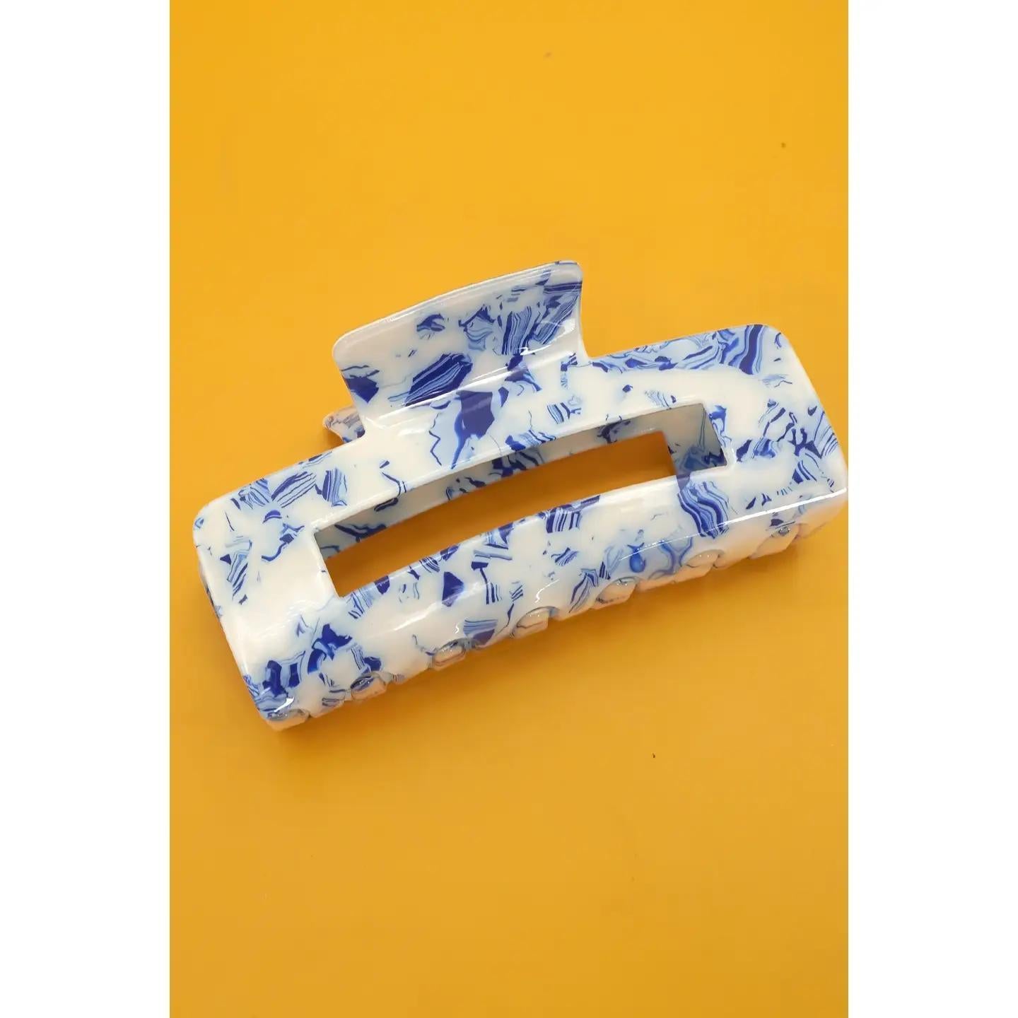 Vintage Toile Pattern Porcelain Hair Claw Clips- Rectangle