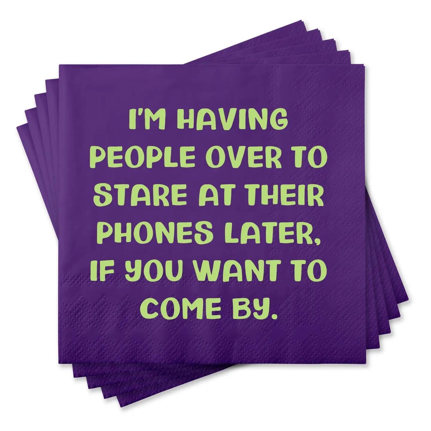 Funny Cocktail Napkins - Having People Over