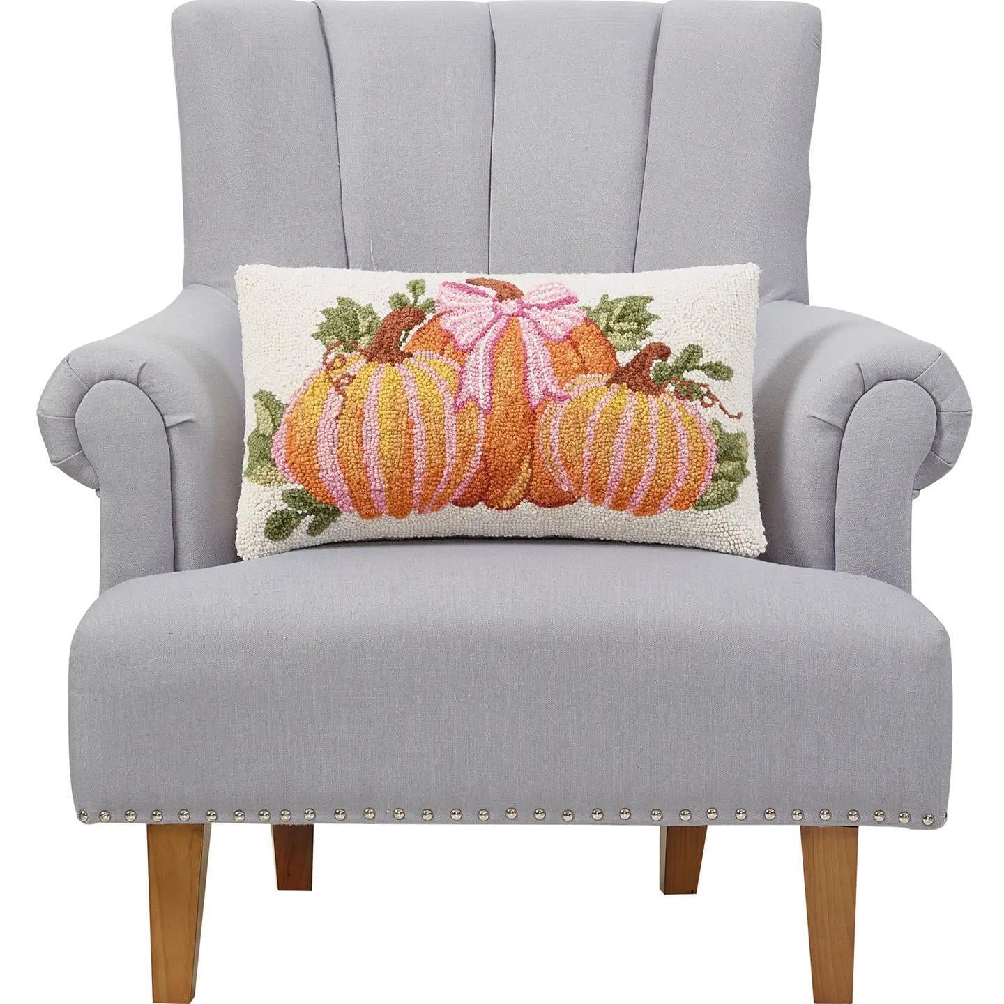 Stripe Pumpkin Trio Hook Pillow