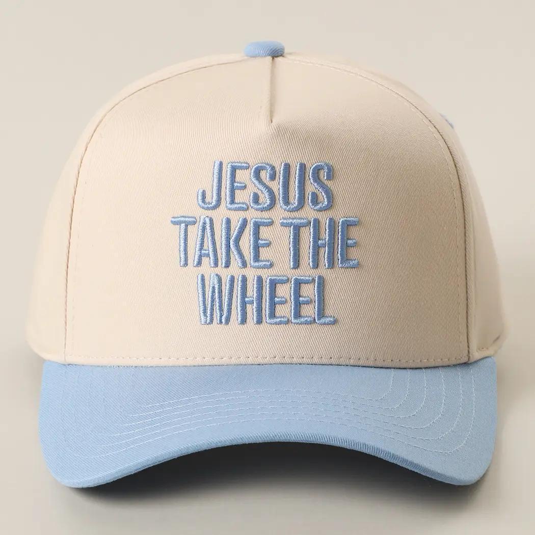 Jesus Take the Wheel 3D Embroidered Two-Tone Trucker Hat