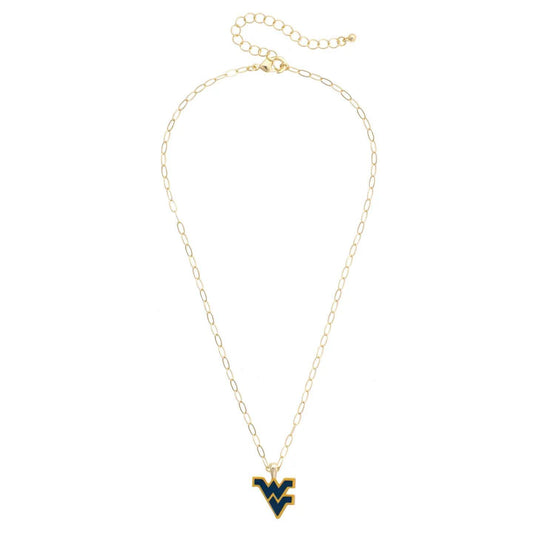 West Virginia Mountaineers Enamel Pendant Necklace