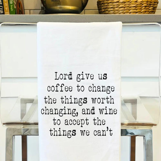 Wine Coffee Serenity Prayer Flour Gift Towel