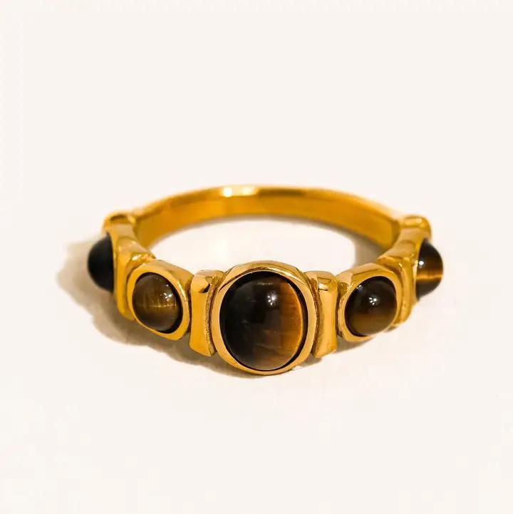 Canso 18K Gold Non-Tarnish Tiger Eye Ring