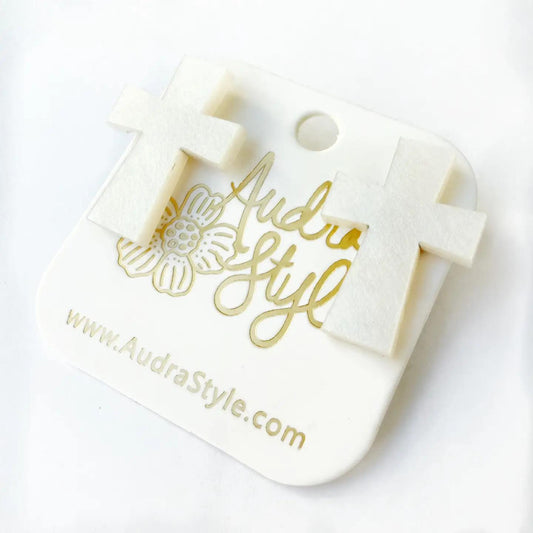 Pearl Cross Stud