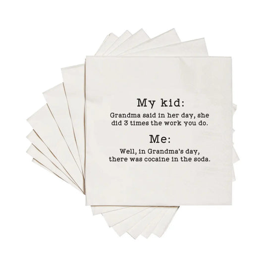 Grandma Said in Her Day Cocaine in the Soda Cocktail Napkins