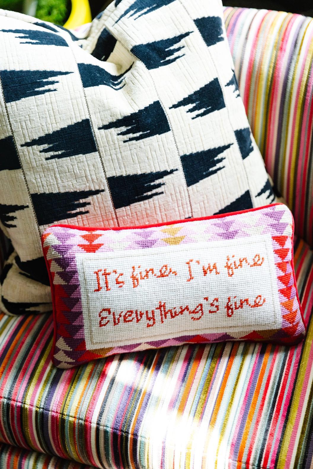Everything's Fine Needlepoint Pillow