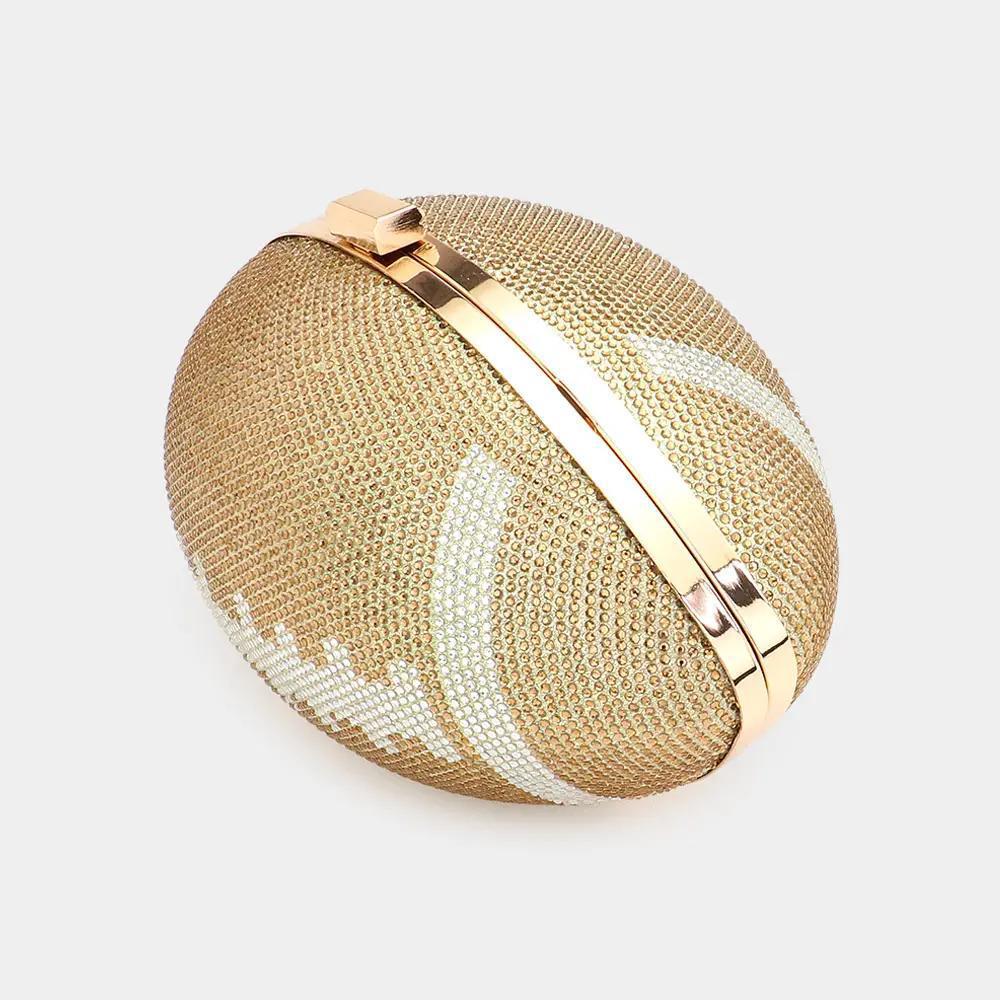 Rhinestone Football Evening Clutch / Crossbody Bag