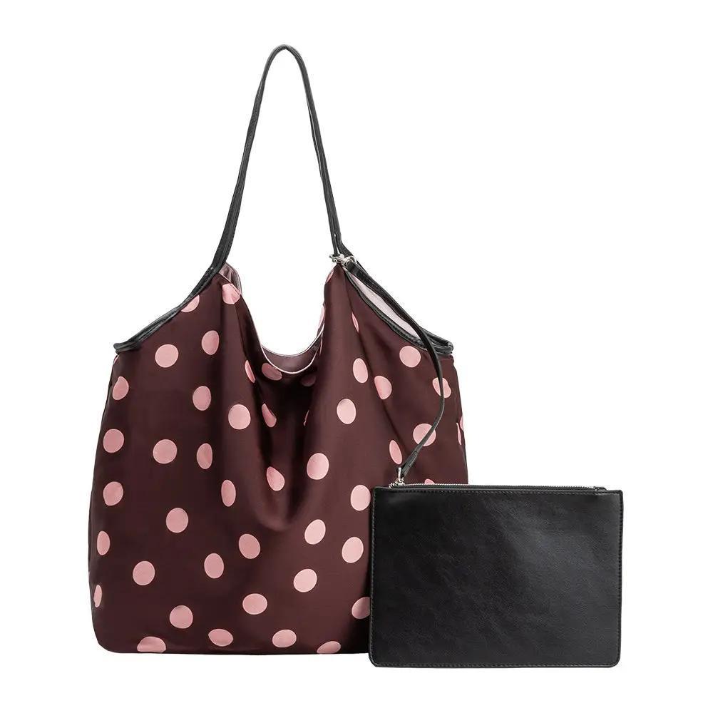 Cathy Burgundy Polka Dot Tote Bag