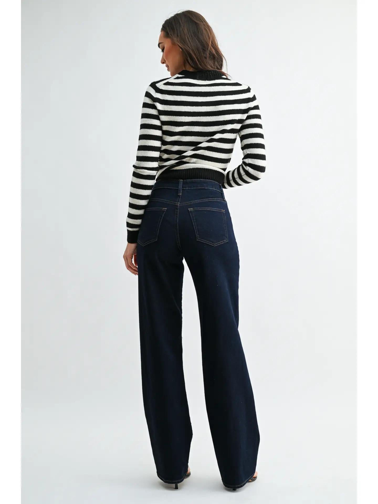 Double Pocket Full Length Wide Leg - Super Dark